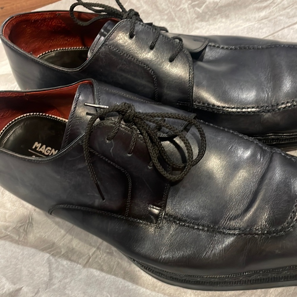 Size 15 Magnanni Romelo LaceUps Black Leather